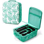 Carrying Case for Nintendo Switch System - Newest release Turquoise series design complete all system and accessories, Nintendo Switch lite compatible too. Hard EVA shell case made with Ballistic Nylon, waterproof shockproof.